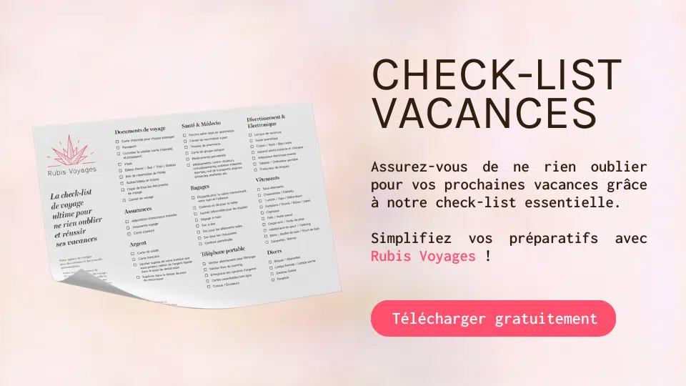 Checklist vacances Checklist vacances