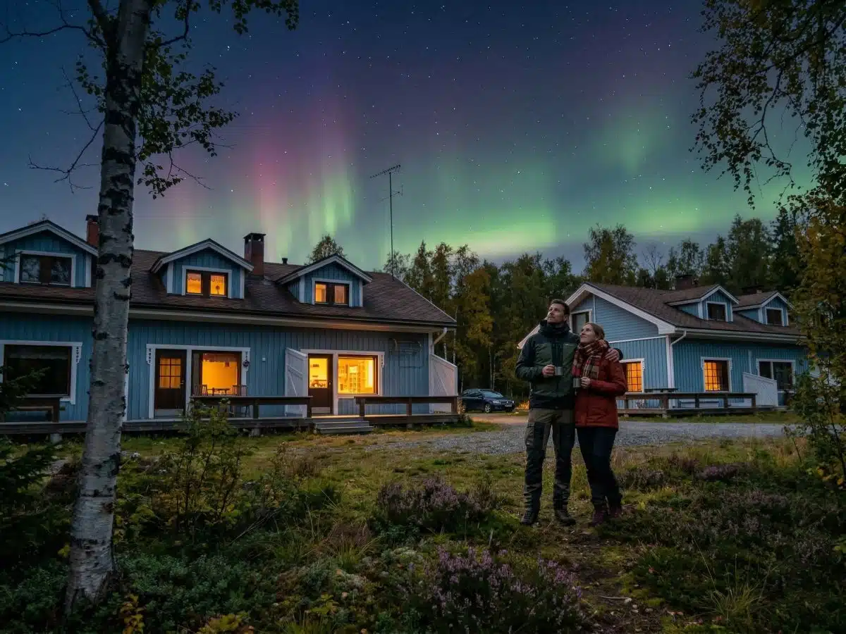Hotel Gold Digger's Timber en Laponie en été