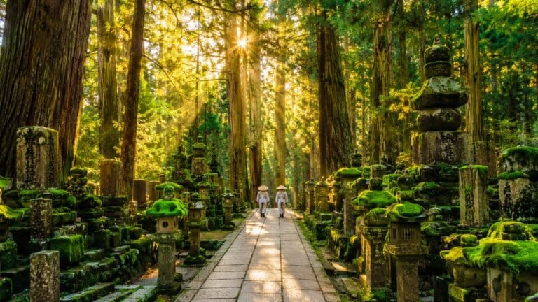 Le cimetière d'Okunoin à Koyasan lors d'un voyage au japon